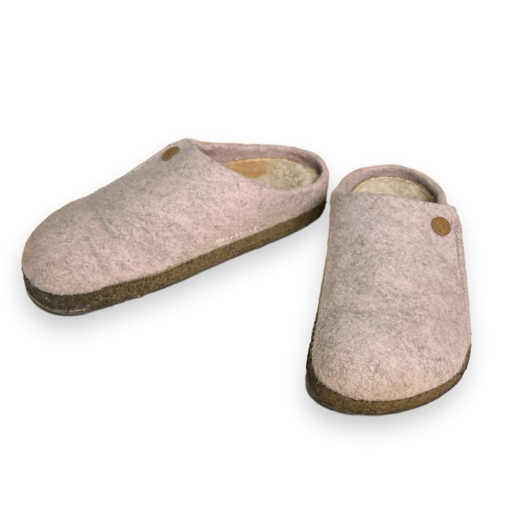 BIRKENSTOCK Zermatt Wool Felt & Shearling Mule Clog Slipper Light Rose